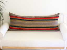 14x36 Yakima Camp Blanket Wool Long Lumbar Pillow Cover in Mineral Umber, Stripe - Ready To Ship