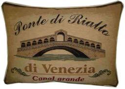Ponte Di Rialto Venezia Canal Grande Oblong Tapestry Cushion Pillow Cover - thumbnail 1
