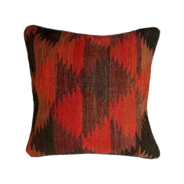 "Red Kilim Handwoven Afghan Vintage Carpet Cushion Cover, 45cm X 45cm, - 18"" 18" - image 1