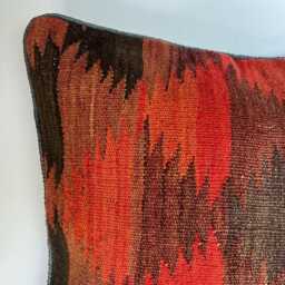 "Red Kilim Handwoven Afghan Vintage Carpet Cushion Cover, 45cm X 45cm, - 18"" 18" - thumbnail 3