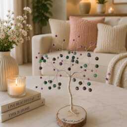 40Th Ruby Wedding Anniversary Gift, Handmade Gemstone Tree, Personalised Gift For Parents - thumbnail 2