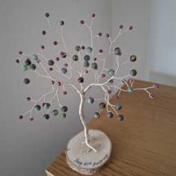 40Th Ruby Wedding Anniversary Gift, Handmade Gemstone Tree, Personalised Gift For Parents - thumbnail 4