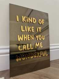 Acrylic 3D Wall Art - Olivia Dean Art-Bedroom-Acrylic Sign - I Kind Of Like It When You Call Me Wonderful - Man Need - thumbnail 1