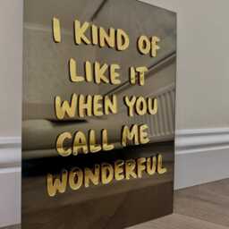 Acrylic 3D Wall Art - Olivia Dean Art-Bedroom-Acrylic Sign - I Kind Of Like It When You Call Me Wonderful - Man Need - thumbnail 2