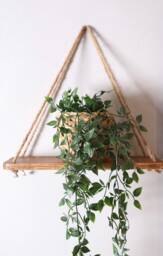 2 Pcs - Rustic Hanging Rope Shelves Handmade For Outdoor Patio & Garden, Living Room Decor - thumbnail 1