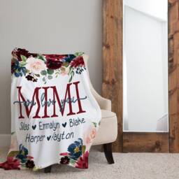 Personalized Christmas Gift Gift, For Her, Mom Grandma Blanket, Grandparent - thumbnail 2