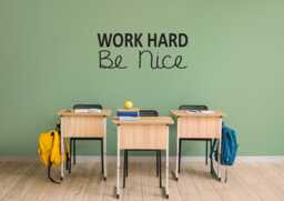 Classroom Wall Decor, Work Hard. Be Nice. Decal. Decal For Kids Room. Study Room Ideas - thumbnail 1
