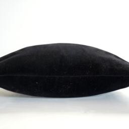 Black Velvet Pillow Case, Heavy Cotton Luxe Boho Cushion Cover - thumbnail 4