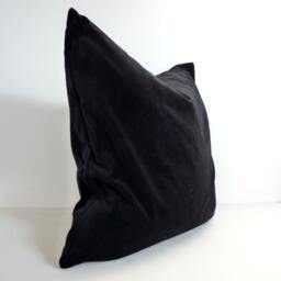 Black Velvet Pillow Case, Heavy Cotton Luxe Boho Cushion Cover - thumbnail 2