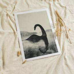 Nessie From Loch Ness Mid Century Modern Poster Print Scottish Themed Travel Vintage Inspired Wall Art Monster Highlands - thumbnail 2