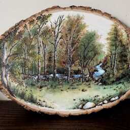 Handburned Custom Pyrography Woodburning Piece On Wood - Color with Paint - thumbnail 4