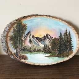 Handburned Custom Pyrography Woodburning Piece On Wood - Color with Paint - thumbnail 2