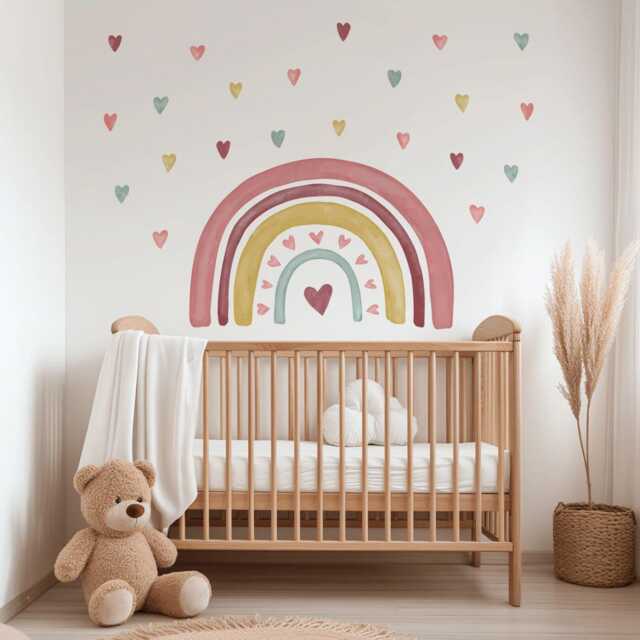 Loving Heart Rainbow Nursery Wall Sticker - image 1