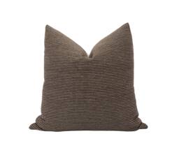 Phoenix -- Woven Brown Pillow Cover Stripe Dark Textured Masculine Modern - thumbnail 1