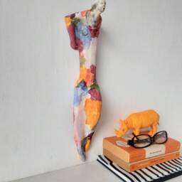 Art Deco Ceramic Female Sculpture Bohemian Tabletop Or Wall - thumbnail 3