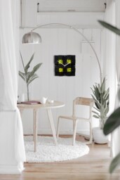 Square Wood Wall Clock Modern Scandinavian Moss Decor