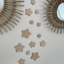 Birch Ply Star Wall Art, Nursery Decor, Set Of 15 - thumbnail 3