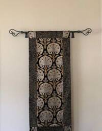Wrought Iron Curtain Rod With Hammered Scrolls, 3/4 - thumbnail 2