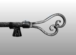 Wrought Iron Curtain Rod With Hammered Scrolls, 3/4
