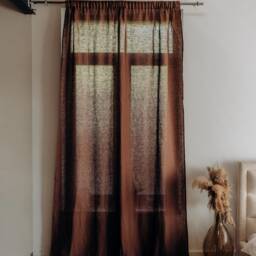 Boho Curtain For Living Room, Ivory Window Curtain, Minimalist Linen Sheer Bedroom, Farmhouse Mothers Day Gift Idea - thumbnail 3