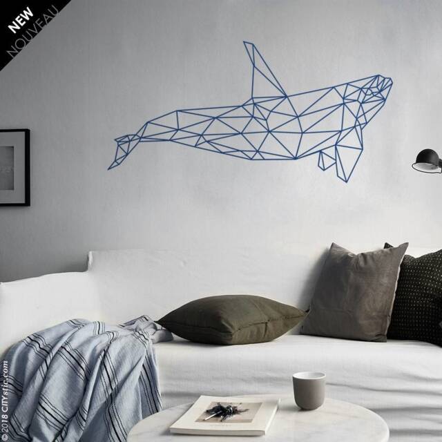 Geometric Orca Wall Decal Polygonal Sticker - image 1