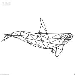 Geometric Orca Wall Decal Polygonal Sticker - thumbnail 2