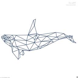 Geometric Orca Wall Decal Polygonal Sticker - thumbnail 3