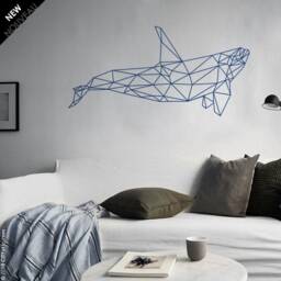 Geometric Orca Wall Decal Polygonal Sticker - thumbnail 1