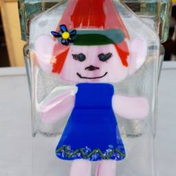 Dog Night Light Kids Room Decor Room Light Nursery Decor Fused Glass Whimisical Cat Night Baby Shower - thumbnail 4