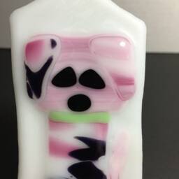 Dog Night Light Kids Room Decor Room Light Nursery Decor Fused Glass Whimisical Cat Night Baby Shower - thumbnail 2