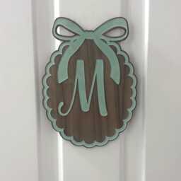 Personalised Wood Acrylic Letter Bow Wall Hanging - Kids Room Door Decor - thumbnail 3