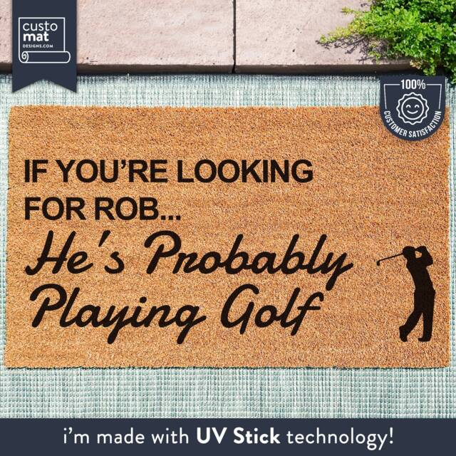 Personalized Gift For Him - Customized Mat New Home Valentines Husband Golf Funny Doormat - image 1