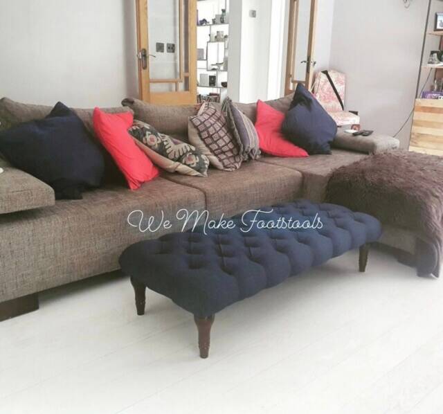 Various Sizes Rectangular Chesterfield Footstool/Coffee Table Pouffe Bench - image 1
