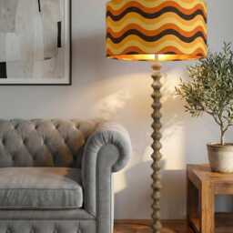 Orange Wave Lamp Shade Handmade Abstract Pendant Light - thumbnail 2