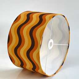 Orange Wave Lamp Shade Handmade Abstract Pendant Light - thumbnail 3