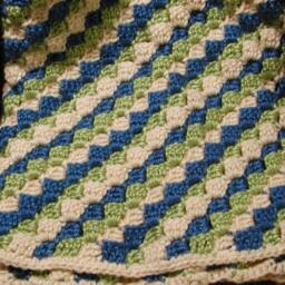 Crocheted Wave Shell Baby Afghan Blanket - thumbnail 2