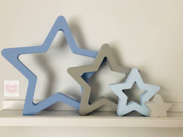 Stacking Stars Shelf Decor Nursery Or Childrens Bedroom Ornament - image 1