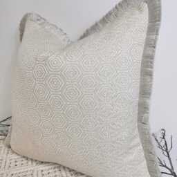 Luxury Grey Textured Woven Fringed Cushion, Pillow Cover, Feather Inserts Optional - Handcrafted By The Couture Cushion Style 219 - thumbnail 3