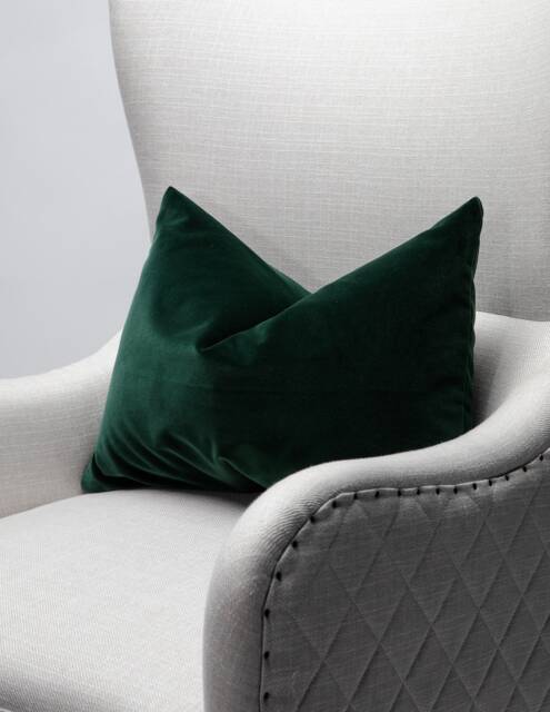 Dark Green Pillow Cover/Italian Velvet Lumbar Moss Covers 20 X Forest - image 1