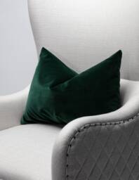 Dark Green Pillow Cover/Italian Velvet Lumbar Moss Covers 20 X Forest - thumbnail 1