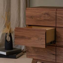 Konk ??? Boonk Chest Of Drawers [Walnut] Bespoke Sizes Available Solid Walnut Drawers, Bedroom Dresser, Side Cabinet With Storage - thumbnail 3