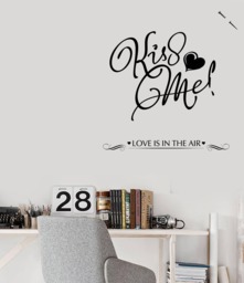 Wall Vinyl Decal Lettering Modern Quote Note Kiss Me Love Decor Living Room - #2609Dn - thumbnail 1