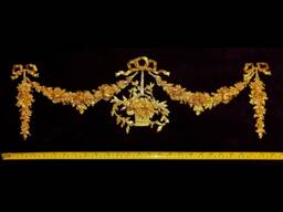 Large Ornate Applique Gilt Or White French Style Decorative Wall Furniture Moulding Pediment Plastic Decoration - thumbnail 1