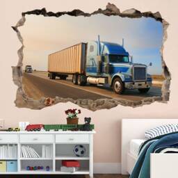 Trailer Truck Large Wall Sticker Semi Decal Gift For Boy Playroom Decor Nursery Print Drivers Technic - thumbnail 3