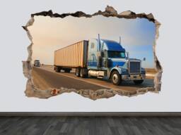 Trailer Truck Large Wall Sticker Semi Decal Gift For Boy Playroom Decor Nursery Print Drivers Technic - thumbnail 1