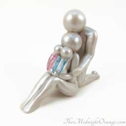 Handmade Clay Family Memorial Sculpture Twin Angel Keepsake - thumbnail 1