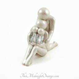 Handmade Clay Family Memorial Sculpture Twin Angel Keepsake - thumbnail 3