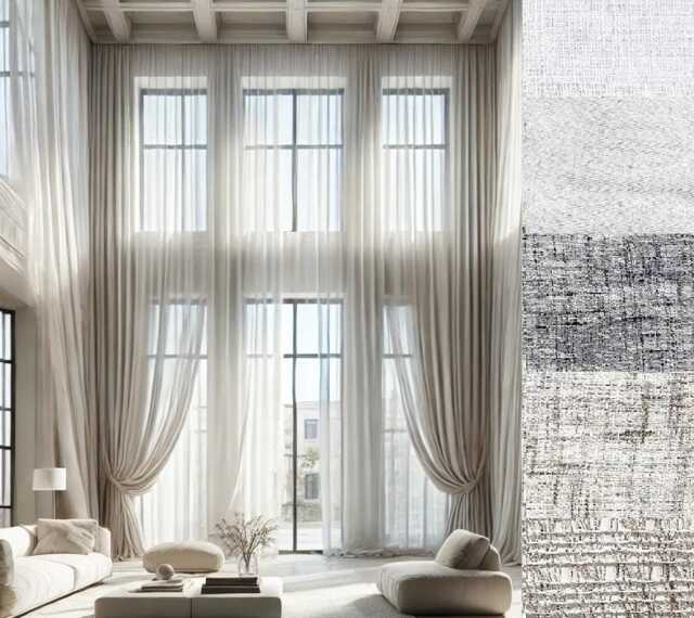 "Extra Long Sheer Decorative Linen Curtain - 1 Panel Custom Made 8-24 Ft 50"" 100" - image 1