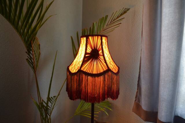 Handmade Burgundy Silk Lampshade Scalloped Bell Shade - Etsy - image 1