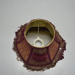 Handmade Burgundy Silk Lampshade Scalloped Bell Shade - Etsy - thumbnail 2